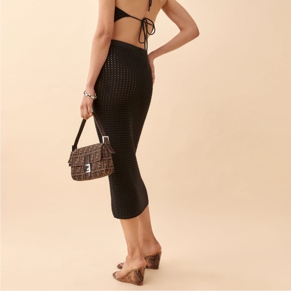 Reformation Circa Knit Skirt Black - Picture 2 of 6